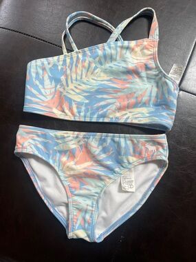 abercrombie kids Pastel Leaf Print Bikini - Blue, Pink, Cream